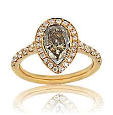 Give an unforgettable gift with a choice of diamond rings. 2ct Pear Shaped Fancy Brown Chocolate Diamond Engagement Etsy