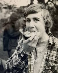 The Pines, Mt Arapiles in 1977. Photo 1: Geoff Little and Keith Edgerton.  Photo 2: an alert Simon Kenny. Photo 3: Roger Murphy and a jaffle.