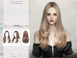 Wingssims Wings To0626 Long Flowing Hair In 2021 Sims Hair Hair Styles Mod Hair