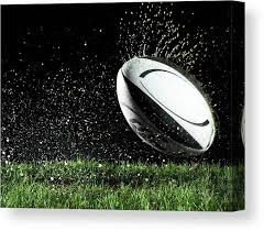 Colorie la partie haute du ballon en bleu et la partie basse en rouge. Rugby Ball In Motion Over Grass Canvas Print Canvas Art By Thomas Northcut