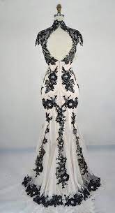Black White Wedding Gown Classic Lace Elegant Summer Banquet Dress 330 00 Black White Wedding Dress Banquet Dresses Black Wedding Dresses