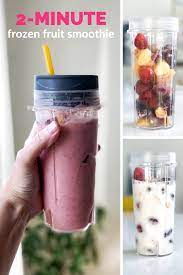 Easy 2 Minute 2 Ingredient Frozen Fruit Smoothie Recipe Frozen Fruit Smoothie Mixed Fruit Smoothie Frozen Fruit Smoothie Recipes