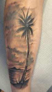 On a more philosophical note, sunsets always remind us of the. Started My Leg Sleeve Still Healing Sunset With A Palm Tree And Maui In The Background Done By Tony Muchi Skin Deep Tattoo In Lahaina Hi Tattoos