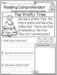 Reading Comprehension Passages December Kindergarten 1st Comprehension Passage Reading Comprehension Reading Comprehension Passages