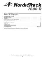 View and download star trac treadmill 7700 instruction manual online. Nordictrack 7600r Treadmill English Manual