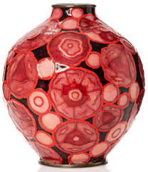 Alexandre Sarlandie 1874 1936 Limoges Circa 1925 Vase En Cuivre De Forme Ovoide A Petit Col Annulaire Riche Deco Art Decoration Glass Art Art Glass Vase