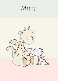 Mothers Day Card Mother And Baby Dragon Mum Mummy Cute By Scopertacreations On Etsy Baby Boy Cards Baby Dragon Baby Girl Cards