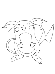 The page features one of the most favorite anime characters: Raichu Coloring Page 1001coloring Com