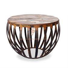 Elephance round coffee table with storage, 35.8 inch rustic wood coffee table with strong metal frame for living room, dining room, cocktail table, round sofa table (almond) 4.5 out of 5 stars 230 $149.99 $ 149. Buy Fr Coffee Tables Series Industrial Style Round Table With Metal Base And Parquet Table Top In Brickwork Layout Online Coffee Tables Restaurant Tables Restaurant Furniture Furnitureroots Product