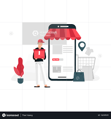 Premium Online Mobile Store And Home Delivery Illustration Download In Png Vector Format Online Mobile Mobile Store Illustration