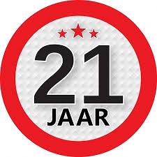 21 Jaar Leeftijd Sticker Rond 9 Cm Verjaardag Versiering Fun En Feest