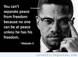 Malcolm X Quote On Peace And Freedom Love Of Life Quotes Malcolm X Quotes Freedom Quotes Malcolm X I will not touch the white please make your quotes accurate. malcolm x quote on peace and freedom