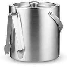 Bar counter double wall insulated metal stainless steel wine ice bucket with lid and ice tong. Review For Double Wall Stainless Steel Insulated Ice Bucket With Lid And Ice Tongs 3 Liter Included Strainer Keeps Ice Cold Dry Comfortable Carry Handle Great For Home Bar Chilling Beer