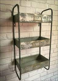 three tier industrial wall unit ready to hang requires screws fix distressed finish 28 01 2019 metal shelves style shelving live edge wood