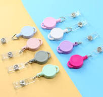 36 Retractable ID Badge Reels With PU Leather Holders - Multi Color Set For  Work
