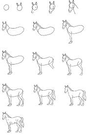How To Draw A Horse It Would Be Good For Me To Have A Book Like This In The Classroom Horse Drawings Easy Horse Drawing Animal Drawings