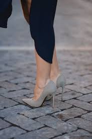 Grey Heels Paired With Navy Dress Just Lovely With 3 From Jdzigner Www Jdzigner Com Heels Gray Accessories Suede Heels