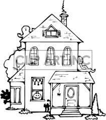 Clipart Of Black And White Haunted House 144925 House Illustration Haunted House Clipart House Colouring Pages