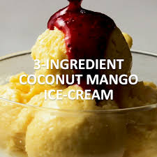 3 Ingredient Coconut Mango Ice Cream Skinny Ms Video Recipe Video Sorbet Recipes Food Videos Desserts Mango Ice Cream