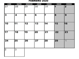 Calendario Febrero 2020 Chile Gratis Nosovia Com Calendario Calendario De Febrero Febrero