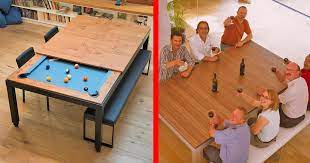 It is solid wood with select wood veneer on the top. This Company Makes Elegant Dining Tables That Convert Into Pool Tables