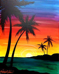 For this painting lets do an ocean sunset. Sunset Canvas Painting Sunset Painting Simple Canvas Paintings