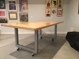 Metal Table Legs Casters Custom Sizes Industrial Etsy Metal Table Legs Metal Table Steel Table Legs