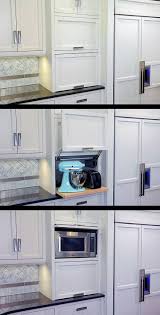 One Door Flips Up To Expose The Mixer And Toaster On A Slide Out Shelf While The Upper Door Flips Up To Expose Kitchen Redo Kitchen Renovation Kitchen Remodel