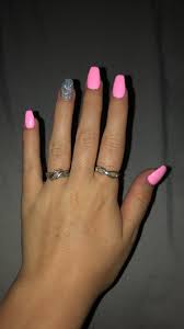 Coffin nails , aso called ballerina nails , they have a square but not 31 ideas nails acrylic coffin pink posts. Pink And Glitter Nails Acrylic Nails Coffin Short Pink Acrylic Nails Pink Gel Nails