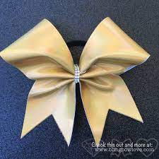 Our 7 large hair bows with ponytail holders make everything in a girls closet cute. Holographic Gold Cheer Bow Bling Bow Love