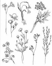 Flowers Doodles Pattern Floral 70 New Ideas Flower Outline Tattoo Flower Tattoos Stick Poke Tattoo