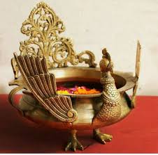 Brass Antique Inspiration Floating Flowers Brass Decor