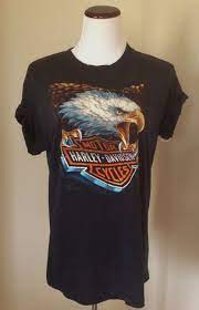 Vintage 80s Harley Davidson Tshirt Motorcycle Tshirt Biker Etsy Eagle Shirts Biker Shirts Mens Shirt Dress