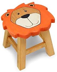 Childrens Pine Wooden Lion Kids Stool Chair Amazon Co Uk Toys Games Kids Stool Painting Kids Furniture Kids Wooden Toys