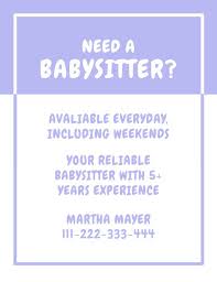 Need A Babysitter Flyer Babysitting Flyers Babysitter Babysitting