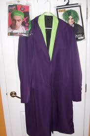 Harley Quinn Birds Of Prey Costume Spirit Halloween Men S Joker Long Purple Trench Coat And Green Vest 2 Wig Cosplay Costume Medium Spirit Coatvestwig Purple Trench Coat Vest Coat Green Vest