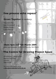It includes sequential drawings, animation, projection and live performance. Line Process Echo Repeat2 Drawn Together