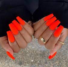 Pin By Jolenetourney101 On Bae Neon Nail Designs Fluorescent Nails Neon Orange Nails