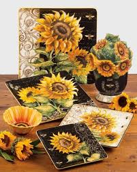 French Sunflowers Dinnerware Serveware Collection 54 99 Sunflower Kitchen Decor Sunflower Kitchen Sunflower Themed Kitchen