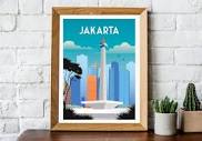 Jakarta Travel Poster, Jakarta Travel Print, Jakarta Poster ...