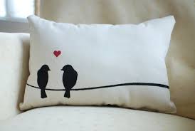 Love Birds Almohada Amor De San Valentin Boda Personalizable Kirlent Dekoratif Yastiklar Yastik