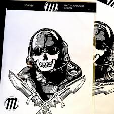 Ghost Call Of Duty A4 Art Print Signed And Packaged Drawing Etsy Dibujos Marvel Dibujos Arte