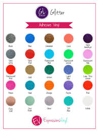 Glitter Adhesive Vinyl Color Chart Cricut Vinyl Adhesive