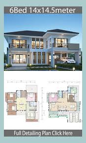 House Design Plan 14x14 5m With 6 Bedrooms Homedesign In 2020 Beautiful House Plans House Layout Plans Model House Plan
