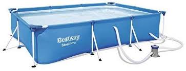 Amazon Com Bestway Steel Pro 118 X 79 X 26 Frame Above Ground Pool Set With Filter Pump Garden Outdoor Above Ground Swimming Pools Swimming Pools Bestway