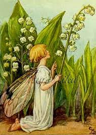 Lily Of The Valley Vintage Cicely Mary Barker Art Print Fabric Block Iron On Heat Transfer Or Waterslide Decal Size Options Vintage Fairies Cicely Mary Barker Flower Fairies