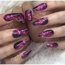 Pink And Black Acrylic Nail Ideas Glitternails Nails Nailart Margaritasnailz Coffinnails Nailfa Coffin Nails Designs Black Acrylic Nails Pink Glitter Nails