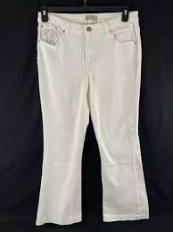 Earl Jean Women's Size 10 White Jeans Pants Rhinestones Bold Stitch Lot