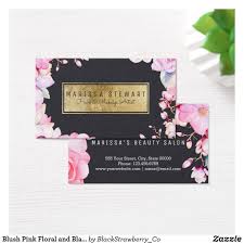 Black And Gold Card Design Blush Pink Floral And Black Gold Business Card Zazzle Com Gold Business Card Glitter Business Cards Floral Business Cards