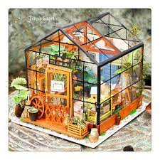 Diy 2 layer glass flower room greenhouse dollhouse handmade wooden furniture miniature kit green house flower shop model valentine's day creative gift. 1 24 Miniature Dollhouse Diy Kit Cathy S Flower House Etsy In 2021 Dollhouse Miniatures Diy Diy Dollhouse Miniature Greenhouse